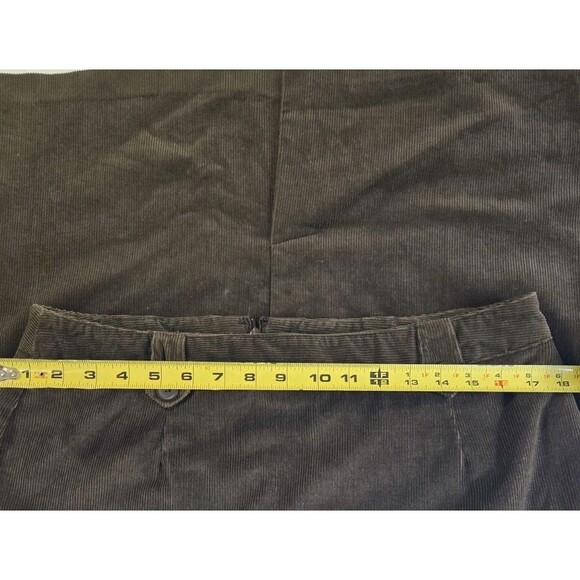 Norton Studio Indie Brown Fall Leaf Embroidered Corduroy Mid Length Skirt Sz 14 - Picture 8 of 9